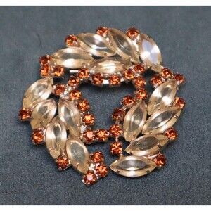 Juliana Yellow Topaz Rhinestone Brooch Marquise Unfoiled Pin